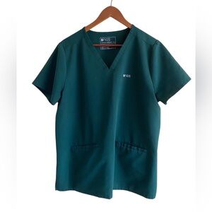 FIGS Technical Collection Casma Scrub Top Woman XL Green Pockets Workwear